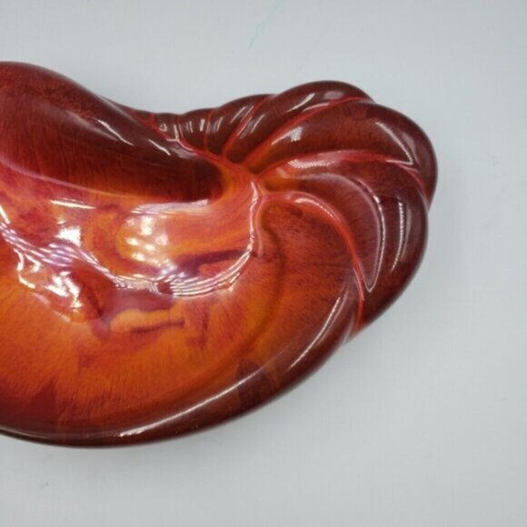 CCC Canada Pottery Red Orange Kidney Candy Trinket Dish - Picture 3 of 13